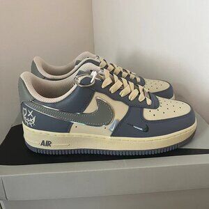 Nike Gray Blue And Cream Violent Bear Pendant Couple Sneakers